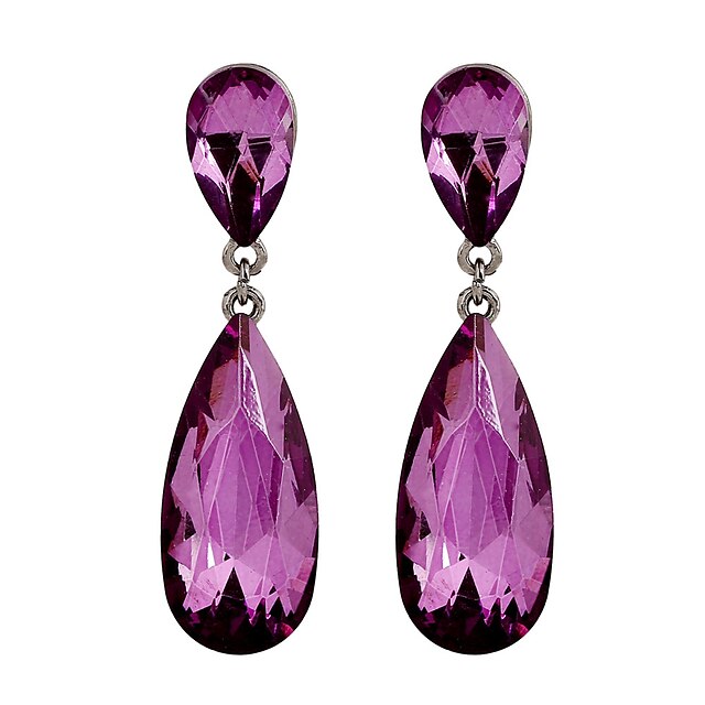  Fine Jewelry Korean Fashion Charms Purple Crystal Earring