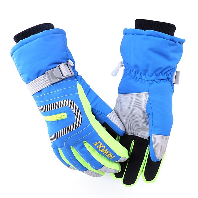  Перчатки для велосипедистов Лыжные перчатки Муж. Жен. Снежные виды спорта Водонепроницаемость С защитой от ветра Сохраняет тепло холст Катание на лыжах