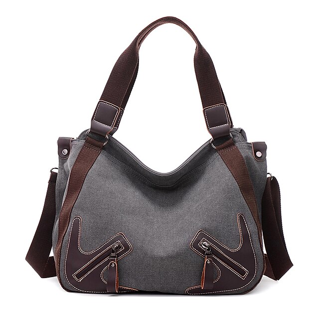  Dames Kangas Schoudertas Canvas Tas Effen Wijn / Blauw / chocolade