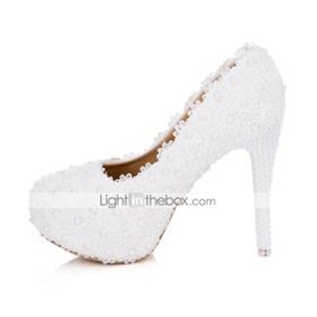  Women's Shoes Leatherette Spring / Summer / Fall Stiletto Heel / Platform Pearl White / Wedding