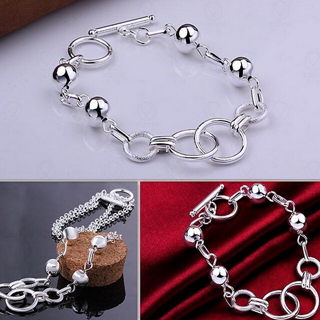  Damen Ketten- & Glieder-Armbänder Bettelarmband Personalisiert Modisch Sterling Silber Armband Schmuck Silber Für Weihnachts Geschenke Hochzeit Party Alltag Normal