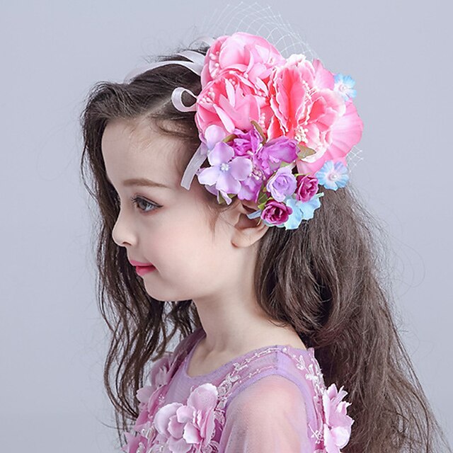  Fata cu Flori Material Textil / Net Diadema-Nuntă / Ocazie specială Flori / Voaluri Plasă 1 Bucată