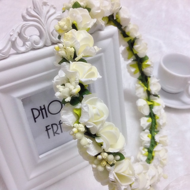  Women's Foam Headpiece-Wedding Wreaths 1 Piece Pink / White Flower 50cm