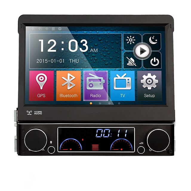  7 pulgadas extraíble del sistema multimedia de coches reproductor de DVD 1 DIN GPS antirrobo sentaron navi dk7091 Bluetooth universal