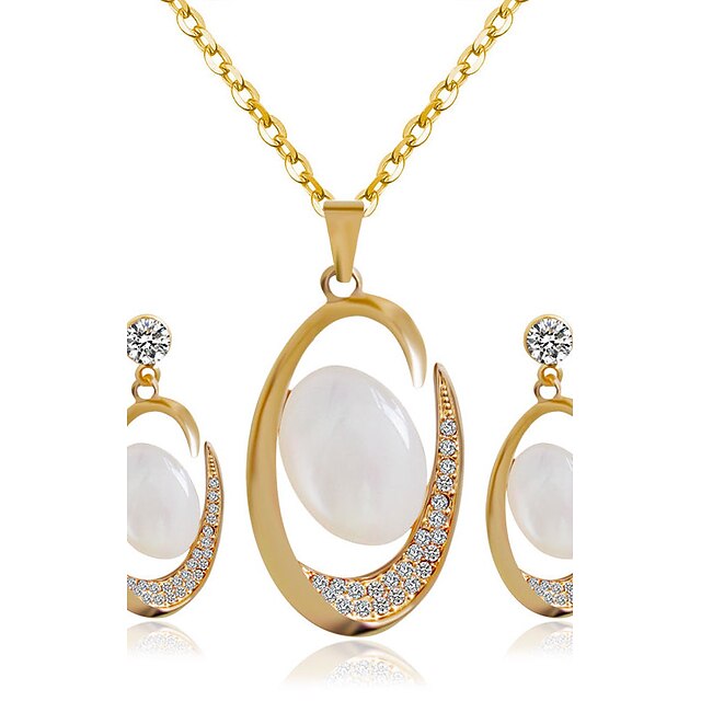  Damen Brautschmuck Sets Ohrringe Schmuck Gold Für Hochzeit Party / Halsketten