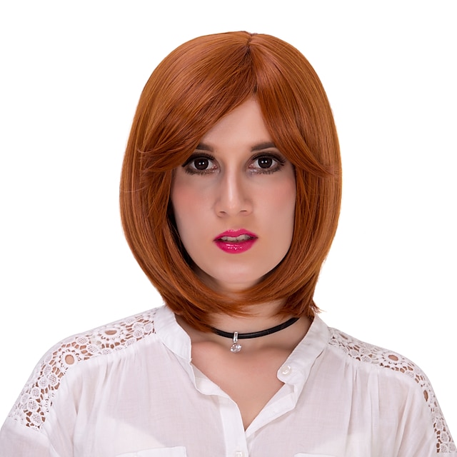  naranja lolita pelo corto wig.wig, peluca de Halloween, peluca de color, peluca de la manera, peluca natural, peluca cosplay.