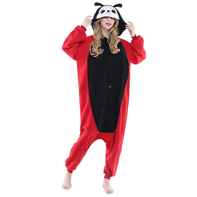  Per adulto Pigiama Kigurumi Coccinella Fantasia animale Pigiama a pagliaccetto Pile Nero Cosplay Per Uomini e donne Pigiama a fantasia animaletto cartone animato Feste / vacanze costumi