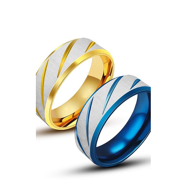  Band Ring Blue Gold Titanium Steel Unique Design Fashion 7 8 9 10 11 / Men's / Men's