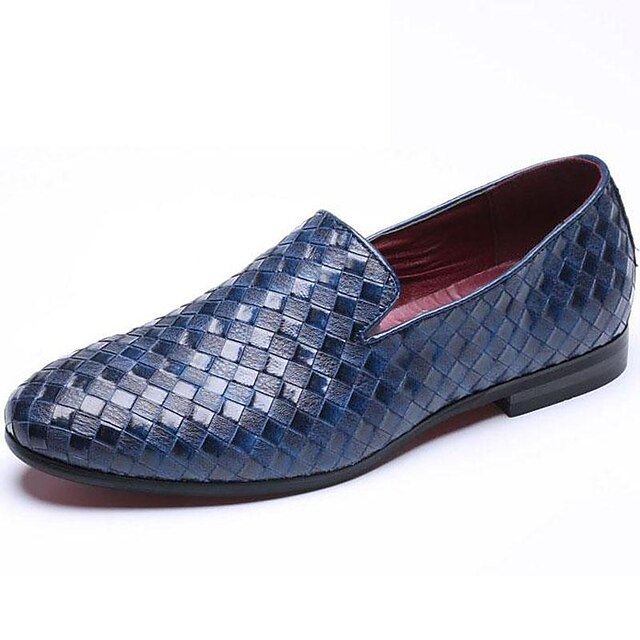  Hombre Zapatos Confort Sintético Primavera / Verano / Otoño Zapatos de taco bajo y Slip-On Azul / Blanco / Negro / Talón de bloque / Invierno / Oficina y carrera