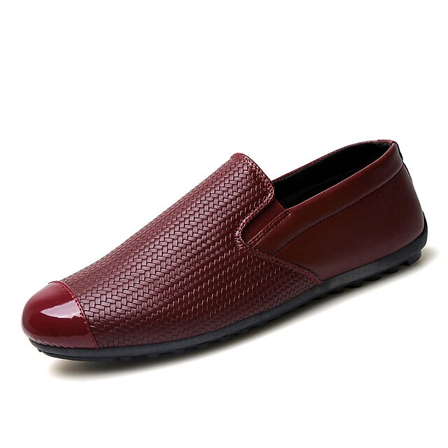  Men's PU Spring / Fall Comfort Loafers & Slip-Ons Slip Resistant Red / White / Black