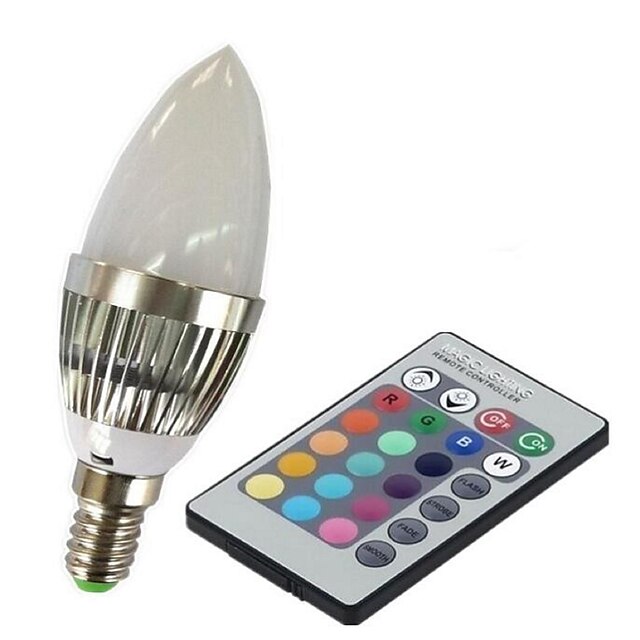  3 W 100-230 lm E14 Lâmpada de LED Inteligente C35 1 Contas LED LED de Alta Potência Controle Remoto RGB 85-265 V / 1 pç / RoHs
