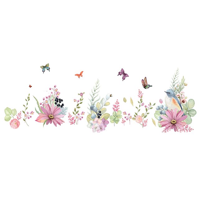  Decorative Wall Stickers - Plane Wall Stickers Animals / Romance / Florals Living Room / Bedroom / Bathroom / Washable / Removable / Re-Positionable