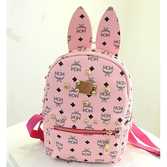  Women's Bags PU(Polyurethane) School Bag / Travel Bag / Backpack Rivet Black / Purple / Pink