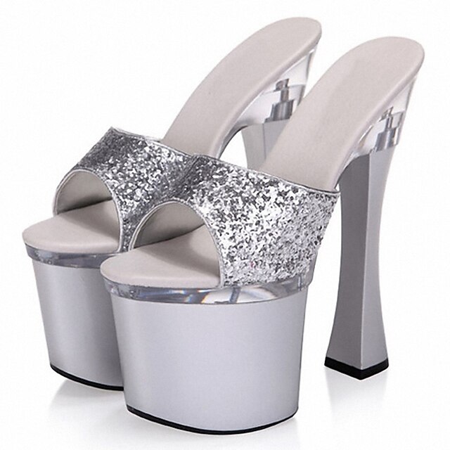  Mujer Zapatos Materiales Personalizados Verano Otoño Pump Básico Zapatos del club Zapatos con luz Tacones Plataforma Cristal Para Boda