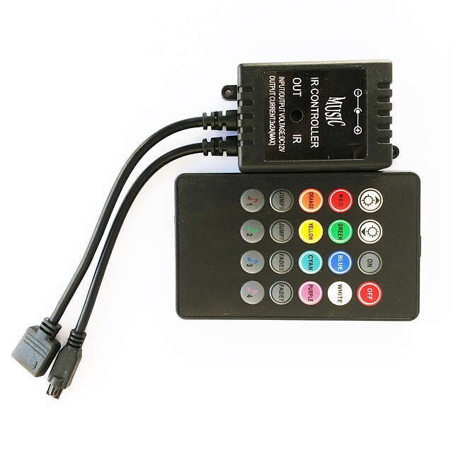  zdm 1pc ir20 nøgle musik controller til rgb led strip lamper eller lampe produkter dc12v 6a