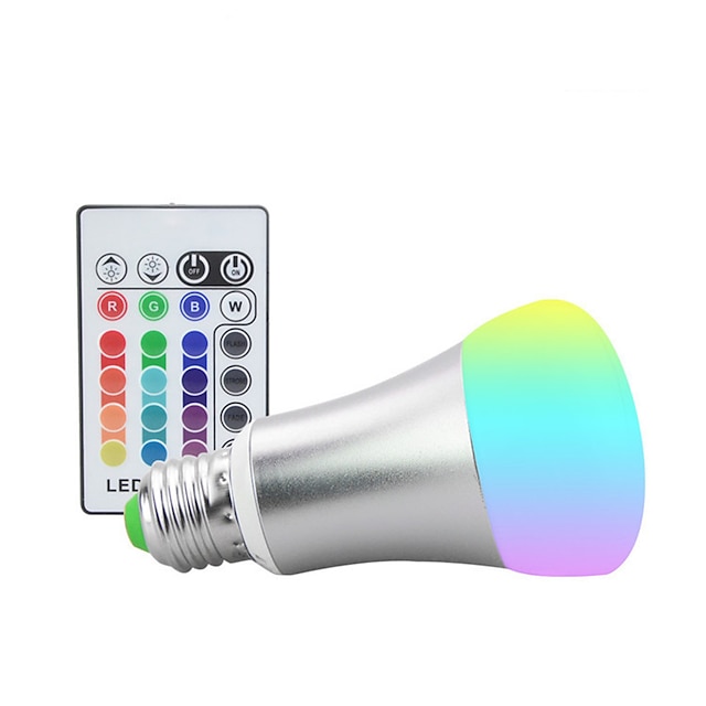  1100lm E26 / E27 Luces LED de Escenario ST64 9 Cuentas LED LED de Alta Potencia Regulable Decorativa Control Remoto RGB 85-265V
