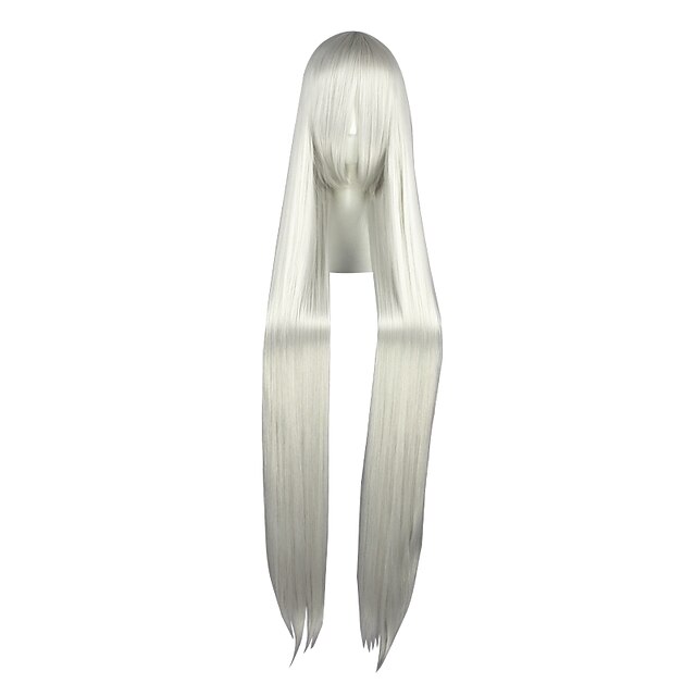  Cosplay Wigs Trinity Seven Switzerland Vash Zwingli Silver Extra Long / Straight Anime Cosplay Wigs 120 CM Heat Resistant FiberMale /