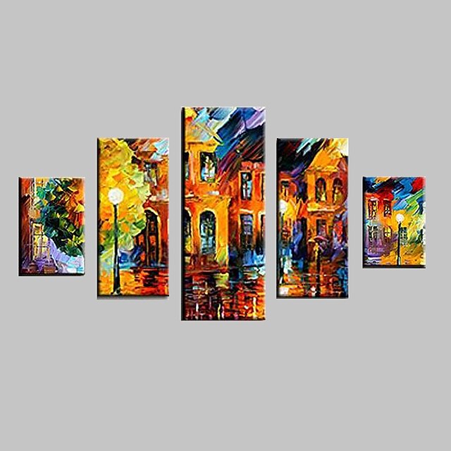  Hand-Painted Landscape Any Shape, Classic Traditional Canvas Oil Painting Home Decoration Five Panels