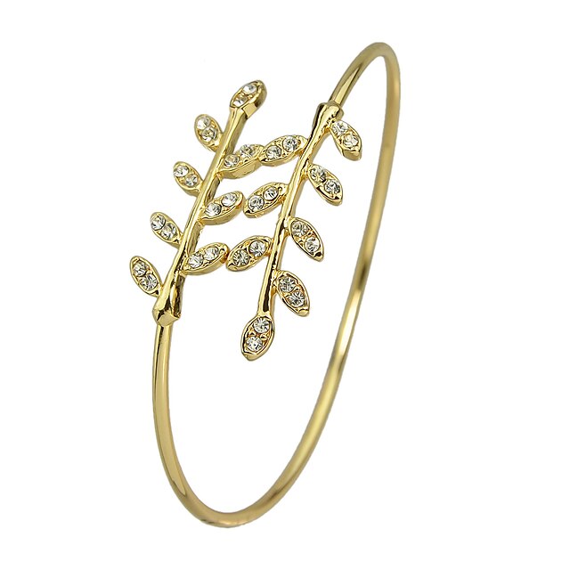  Women's Bracelet Bangles Leaf Flower Adjustable Fashion Alloy Bracelet Jewelry Golden / Gold / Pink / Silver For Party Daily