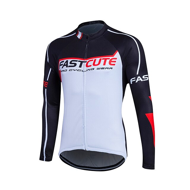  Fastcute Herre Dame Langermet Sykkeljersey Vinter Coolmax® Polyester Lapper Store størrelser Sykkel Genser Jersey Topper Fjellsykling Veisykling Pustende Fort Tørring Refleksbånd sport Klær