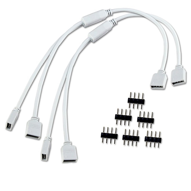  2 teile / los 1 zu 2 ports weiblich anschluss kabel 4 pin splitter für led farbwechsel streifen lichter erhalten frei 6 stücke pins