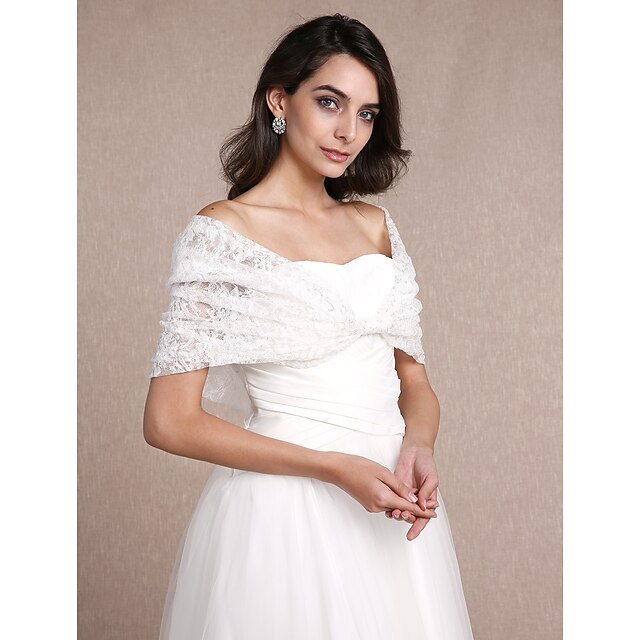  Sleeveless Shrugs Lace Wedding / Party Evening Women's Wrap With Lace