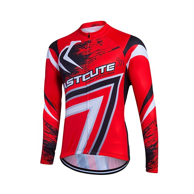  Fastcute Homme Femme Manches Longues Maillot Velo Cyclisme Hiver Coolmax® Polyester Grandes Tailles Cyclisme Shirt Maillot Hauts / Top VTT Vélo tout terrain Vélo Route Respirable Séchage rapide