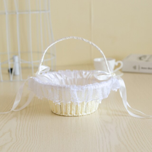  Flower Basket Satin / Rattan 8 3/5