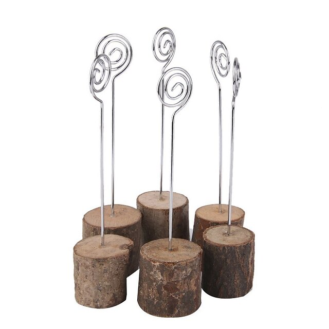  Wood Place Cards / Table Number Cards Standing Style Gift Bag 6 pcs