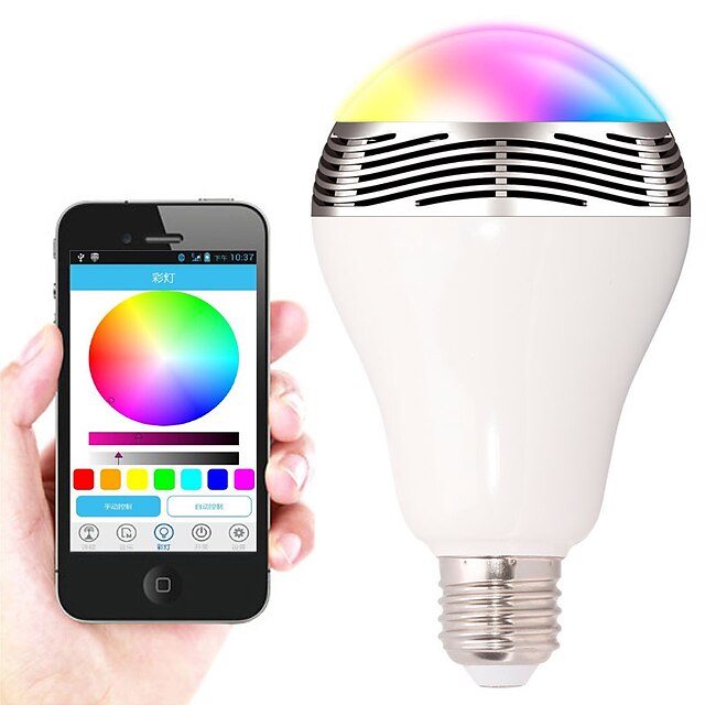  7W E26/E27 Smart LED Glühlampen A90 30 SMD 5050 400-500 lm RGB Bluetooth Abblendbar Dekorativ AC 220-240 V 1 Stück