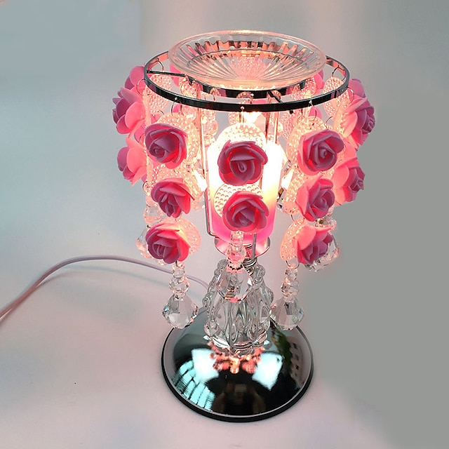  1pc rozen lamp zoete aing soort versierd gift bureaulamp aanraakgevoelige essentie olie lamp aangesloten op elektriciteit
