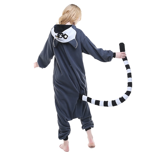 Toys & Hobbies Cosplay & Costumes | Adults Kigurumi Pajamas Lemur Animal Onesie Pajamas Polar Fleece Ink Blue Cosplay For Men an