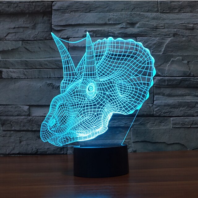  Dinosaur Touch Dimming 3D LED Night Light 7Colorful Decoration Atmosphere Lamp Novelty Lighting Light