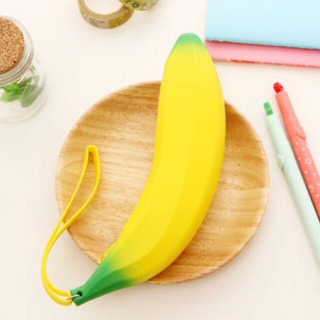  siliconen banaan ontwerp pen tas