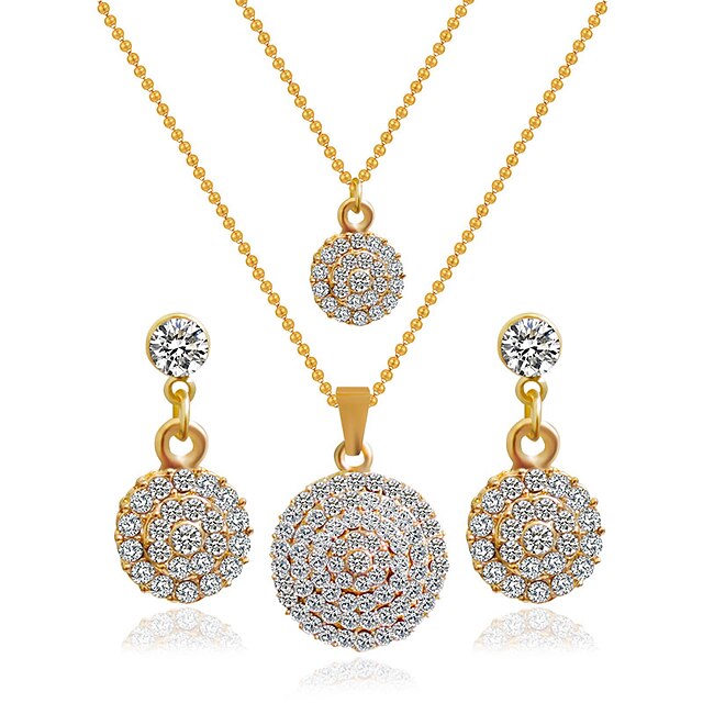  Damen Brautschmuck-Sets Ohrringe Schmuck Golden Für Hochzeit Valentinstag