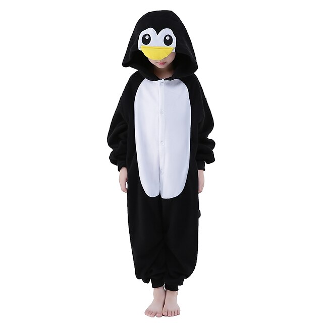  Kid's Kigurumi Pajamas Penguin Animal Onesie Pajamas Polar Fleece Black / White Cosplay For Boys and Girls Animal Sleepwear Cartoon Festival / Holiday Costumes / Leotard / Onesie