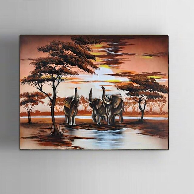  Hang-Painted öljymaalaus Maalattu - Maisema Eläimet Fantasy Klassinen Pastoraali Moderni Kehyksellä