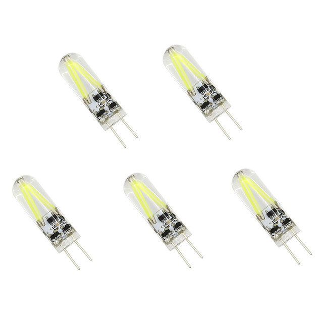  5ks 1.5 W LED Bi-pin světla 150 lm G4 T 2 LED korálky COB Ozdobné Teplá bílá Chladná bílá / 5 ks / RoHs / CE