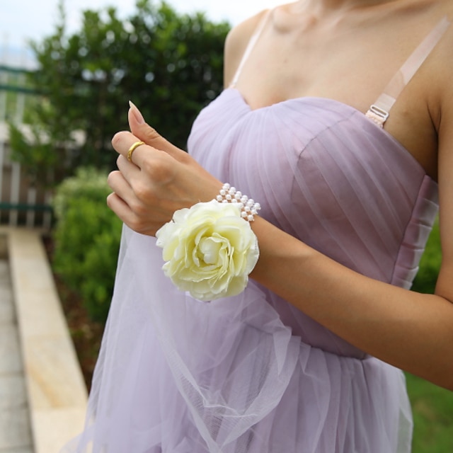  Lace Wedding Flowers Hand-tied Roses Wrist Corsages Wedding