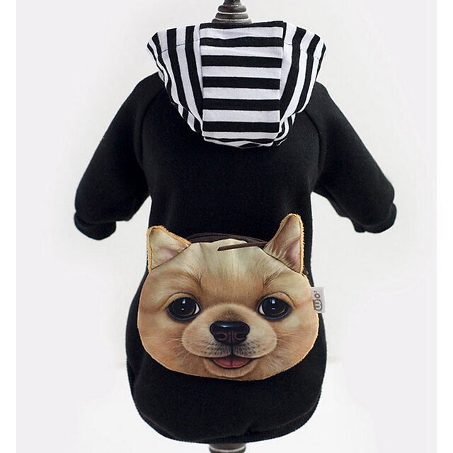  Dog Hoodie Dog Clothes Animal Black Cotton Costume For Pets Men's Casual / Daily