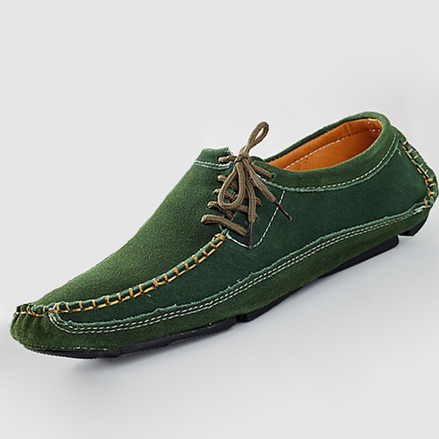  Masculino Sapatos de Barco Conforto Mocassim Primavera Verão Outono Inverno Couro Ecológico Casual Rasteiro Preto Azul Escuro Verde Escuro