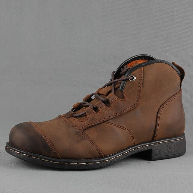  Homens sapatos Pele Outono / Inverno Conforto Botas Amarelo / Marron