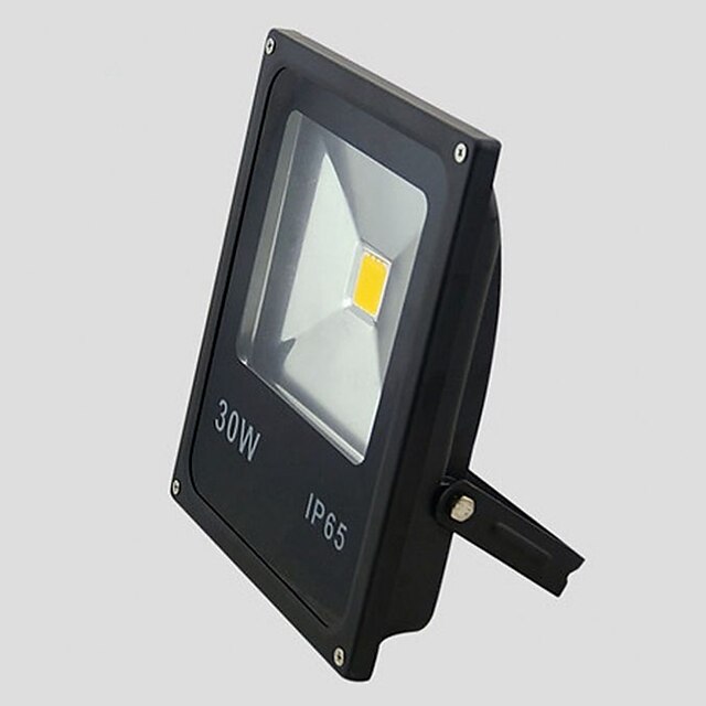  30ワット暖かい/クールホワイト色IP65屋外の投光照明黒超薄型LED電球を導いた(ac85-265v)