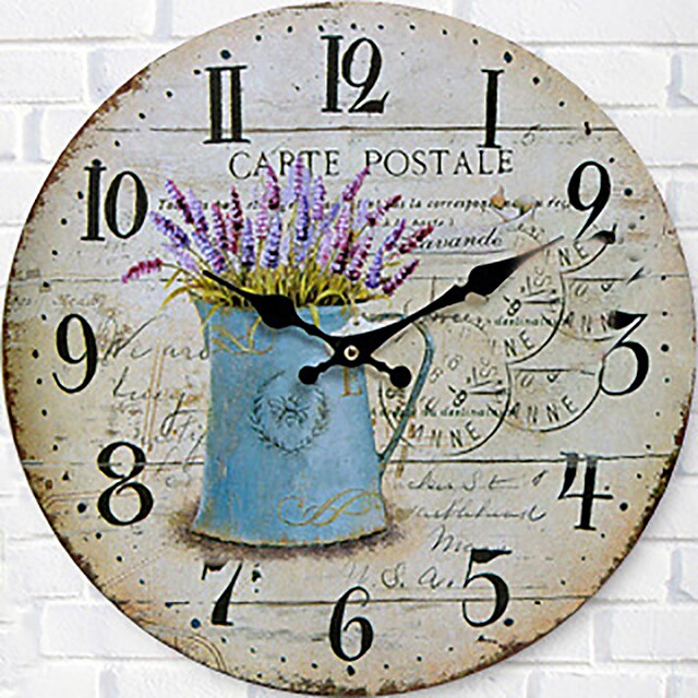  Moderno/Contemporâneo Família Relógio de parede,Redonda Madeira 34*34*3cm Interior Relógio