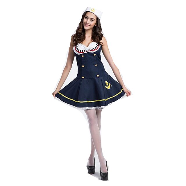  Sailor Cosplay Costume Party Costume Women's Christmas Halloween New Year Festival / Holiday Halloween Costumes Navy Color Block Naval