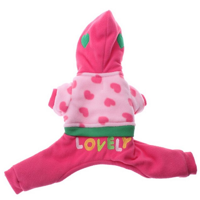  Dog Hoodie Dog Clothes Letter & Number Pink Cotton Costume For Pets Women's Casual / Daily