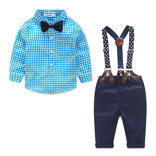 

Boys' Plaid Long Sleeve Clothing Set