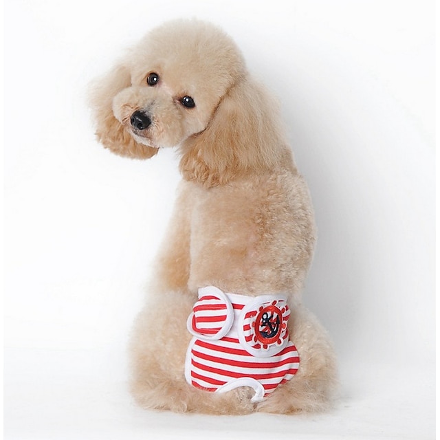  Cachorro Camiseta Pijamas Roupas de cachorro Riscas Casual Roupas para Cães Roupas de cachorro Roupas de cachorro Preto Vermelho Azul Ocasiões Especiais para menina e menino cachorro Algodão S M L XL