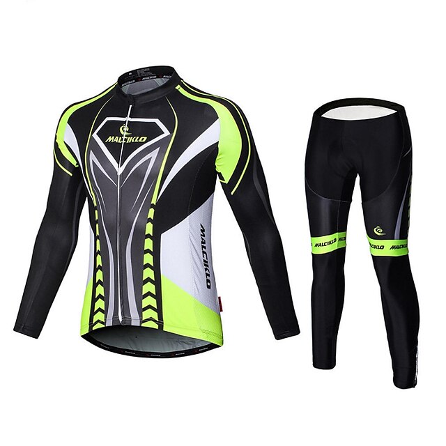  Malciklo Homens Manga Longa Calça com Camisa para Ciclismo Inverno Verão Elastano Preto / amarelo Formais Engraçado Moto Secagem Rápida Esportes Padrão Ciclismo de Montanha Ciclismo de Estrada Roupa