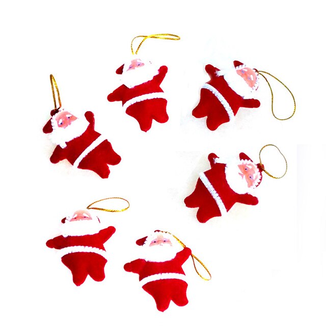  6 stuks kleine rode decoratie van de Kerstman van Kerstmis De Giften / kerst products / kerstboom